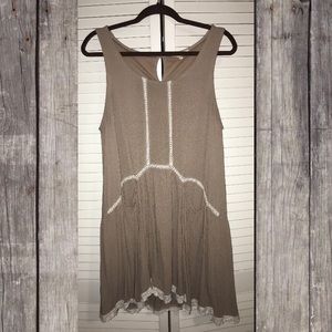 Entro Sleeveless Lace-trimmed Dress Blush